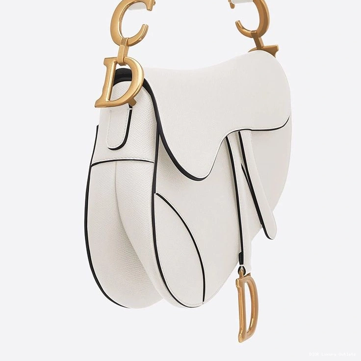 Cheap Saddle Calfskin Grained Bag Dior White 0808 Luxury
